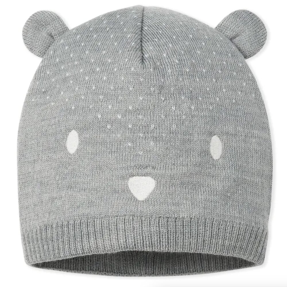 PETIT BATEAU  Bear Beanie | Grey (2-3 Years)